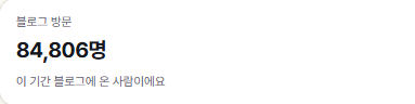 찾아옴 관리 화면 숫자 칸. 블로그 방문 84,806명, 네이버 통합검색 첫 화면 노출 234개, 네이버 AI 인용 272회, 블로그를 보고 서비스를 이용한 고객 306명(칸 이름 클릭수)